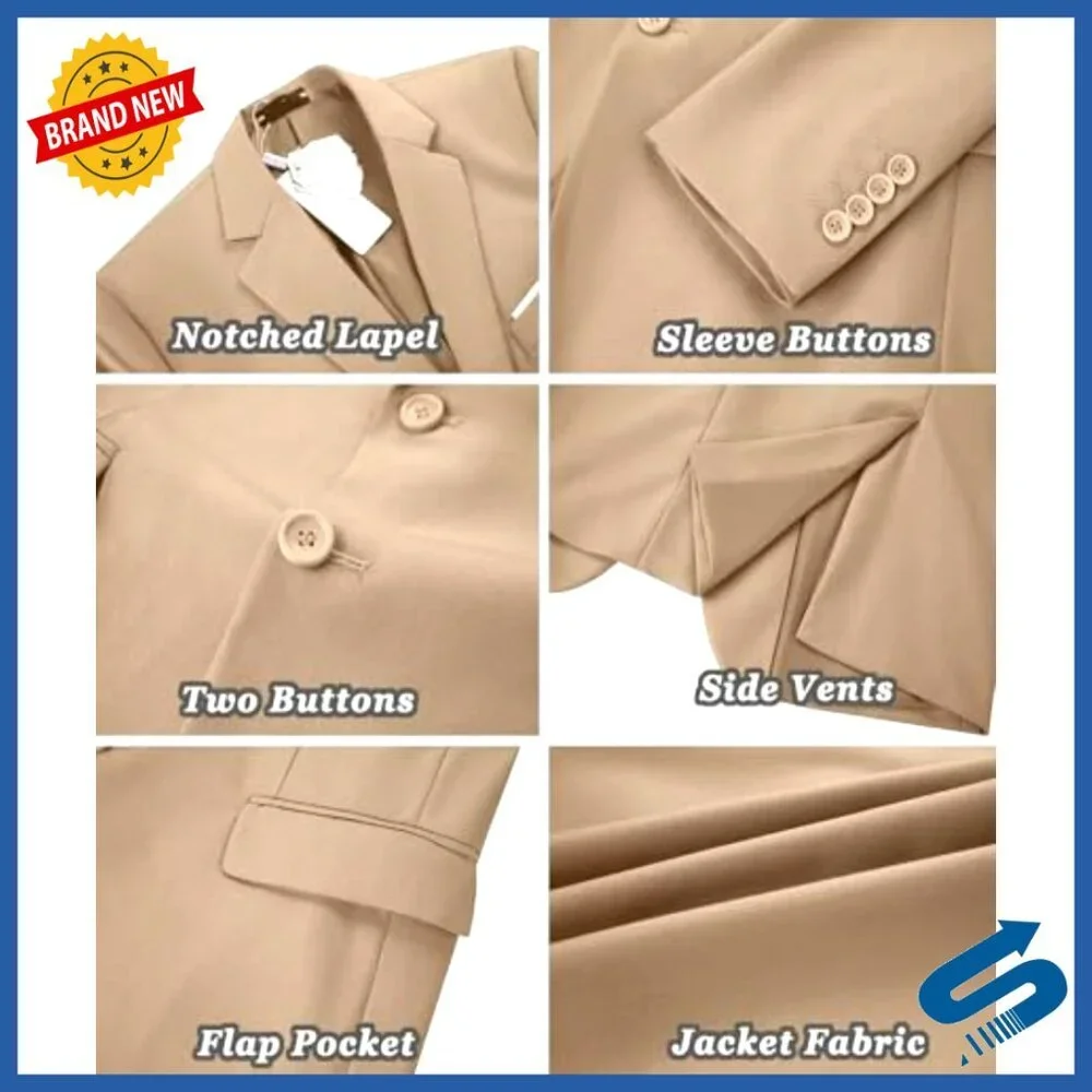 Slim Fit Sport Coat Blazer Lightweight Polyester Wedding Party Business Casual